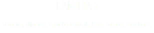 FAMILIAR Divorcios, Alimentos, Guardia y Custodia, Patria Potestad, Sucesiones.
